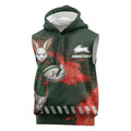 Personalised South Sydney Rabbitohs Rugby Sleeveless Hoodie Rabbits Mascot - Sporty Splash Art Style