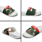 Personalised South Sydney Rabbitohs Rugby Slide Sandals Rabbits Mascot - Sporty Splash Art Style