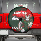 Personalised South Sydney Rabbitohs Rugby Spare Tire Cover Rabbits Mascot - Sporty Splash Art Style