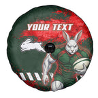 Personalised South Sydney Rabbitohs Rugby Spare Tire Cover Rabbits Mascot - Sporty Splash Art Style