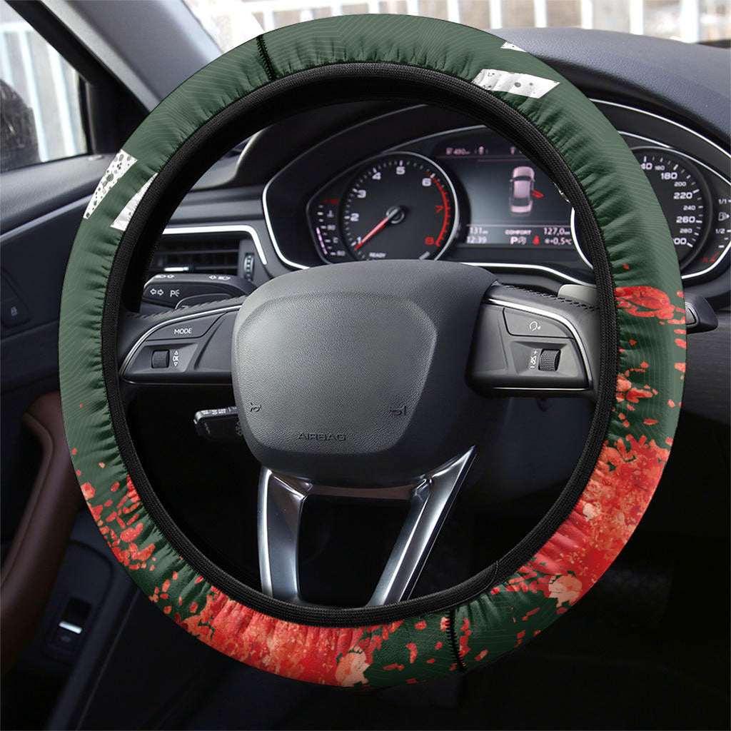 South Sydney Rabbitohs Rugby Steering Wheel Cover Rabbits Mascot - Sporty Splash Art Style