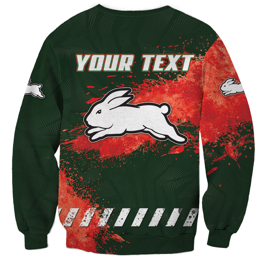 Personalised South Sydney Rabbitohs Rugby Sweatshirt Rabbits Mascot - Sporty Splash Art Style