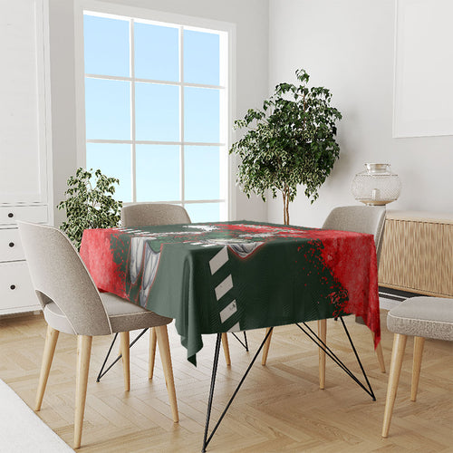 Personalised South Sydney Rabbitohs Rugby Tablecloth Rabbits Mascot - Sporty Splash Art Style