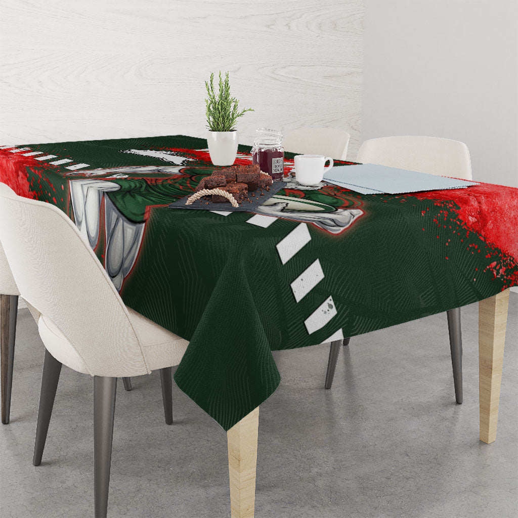Personalised South Sydney Rabbitohs Rugby Tablecloth Rabbits Mascot - Sporty Splash Art Style