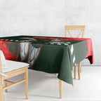 Personalised South Sydney Rabbitohs Rugby Tablecloth Rabbits Mascot - Sporty Splash Art Style
