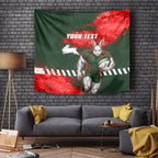 Personalised South Sydney Rabbitohs Rugby Tapestry Rabbits Mascot - Sporty Splash Art Style
