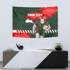 Personalised South Sydney Rabbitohs Rugby Tapestry Rabbits Mascot - Sporty Splash Art Style