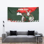 Personalised South Sydney Rabbitohs Rugby Tapestry Rabbits Mascot - Sporty Splash Art Style