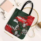 Personalised South Sydney Rabbitohs Rugby Tote Bag Rabbits Mascot - Sporty Splash Art Style