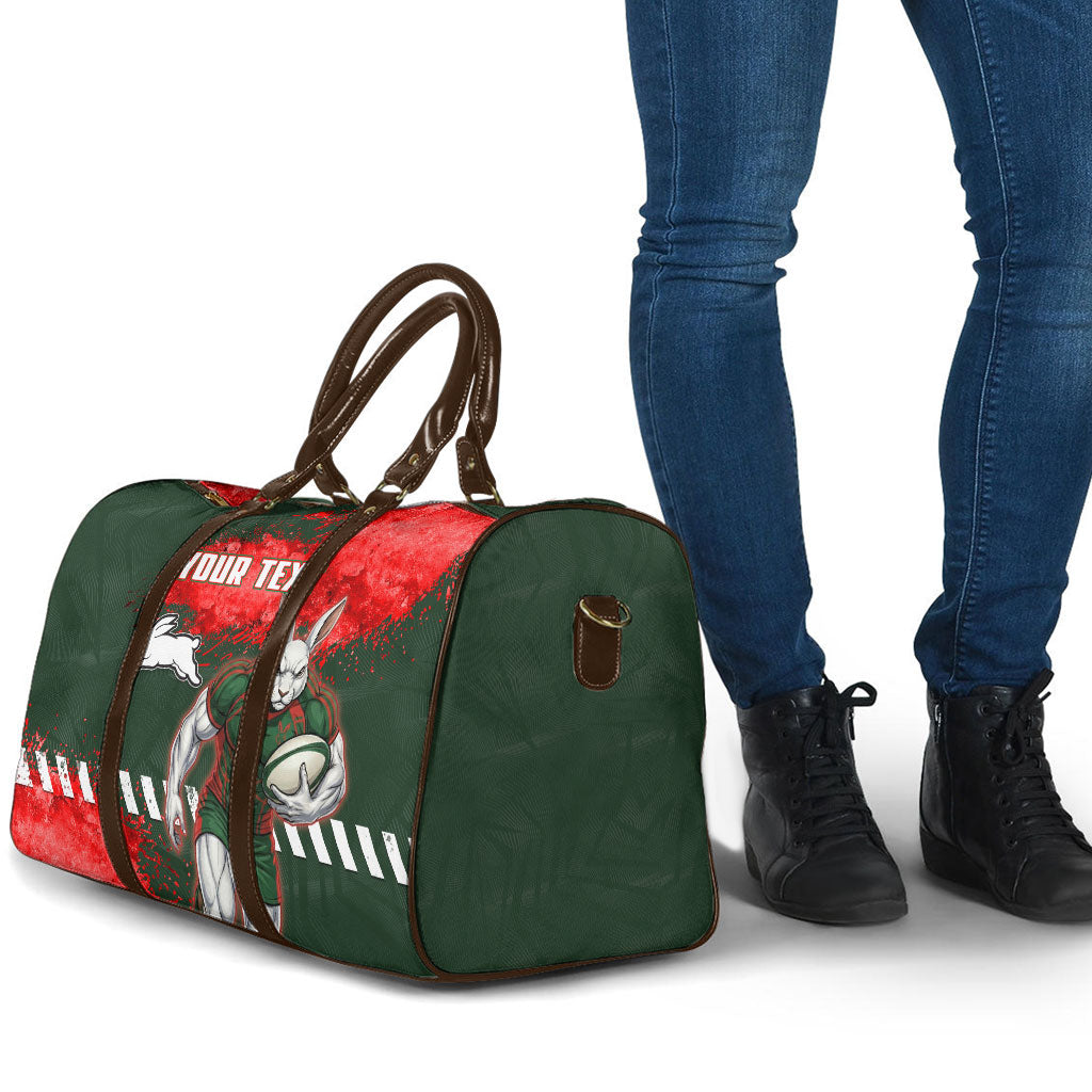 Personalised South Sydney Rabbitohs Rugby Travel Bag Rabbits Mascot - Sporty Splash Art Style