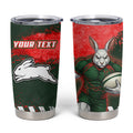 Personalised South Sydney Rabbitohs Rugby Tumbler Cup Rabbits Mascot - Sporty Splash Art Style