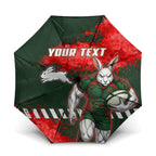 Personalised South Sydney Rabbitohs Rugby Umbrella Rabbits Mascot - Sporty Splash Art Style