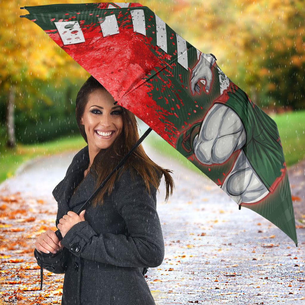 Personalised South Sydney Rabbitohs Rugby Umbrella Rabbits Mascot - Sporty Splash Art Style