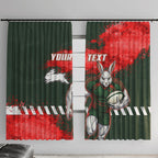 Personalised South Sydney Rabbitohs Rugby Window Curtain Rabbits Mascot - Sporty Splash Art Style
