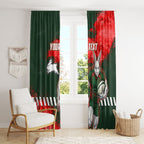 Personalised South Sydney Rabbitohs Rugby Window Curtain Rabbits Mascot - Sporty Splash Art Style