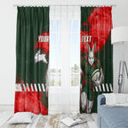 Personalised South Sydney Rabbitohs Rugby Window Curtain Rabbits Mascot - Sporty Splash Art Style