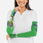 Personalised Canberra Raiders Rugby Arm Sleeves Viking Green Machine Mascot - Sporty Splash Art Style