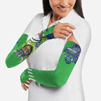 Personalised Canberra Raiders Rugby Arm Sleeves Viking Green Machine Mascot - Sporty Splash Art Style