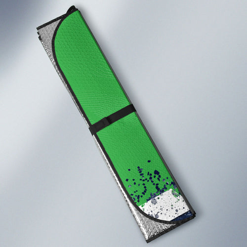 Personalised Canberra Raiders Rugby Auto Sun Shade Viking Green Machine Mascot - Sporty Splash Art Style