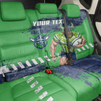 Personalised Canberra Raiders Rugby Back Car Seat Cover Viking Green Machine Mascot - Sporty Splash Art Style