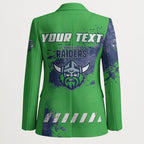 Personalised Canberra Raiders Rugby Blazer Viking Green Machine Mascot - Sporty Splash Art Style