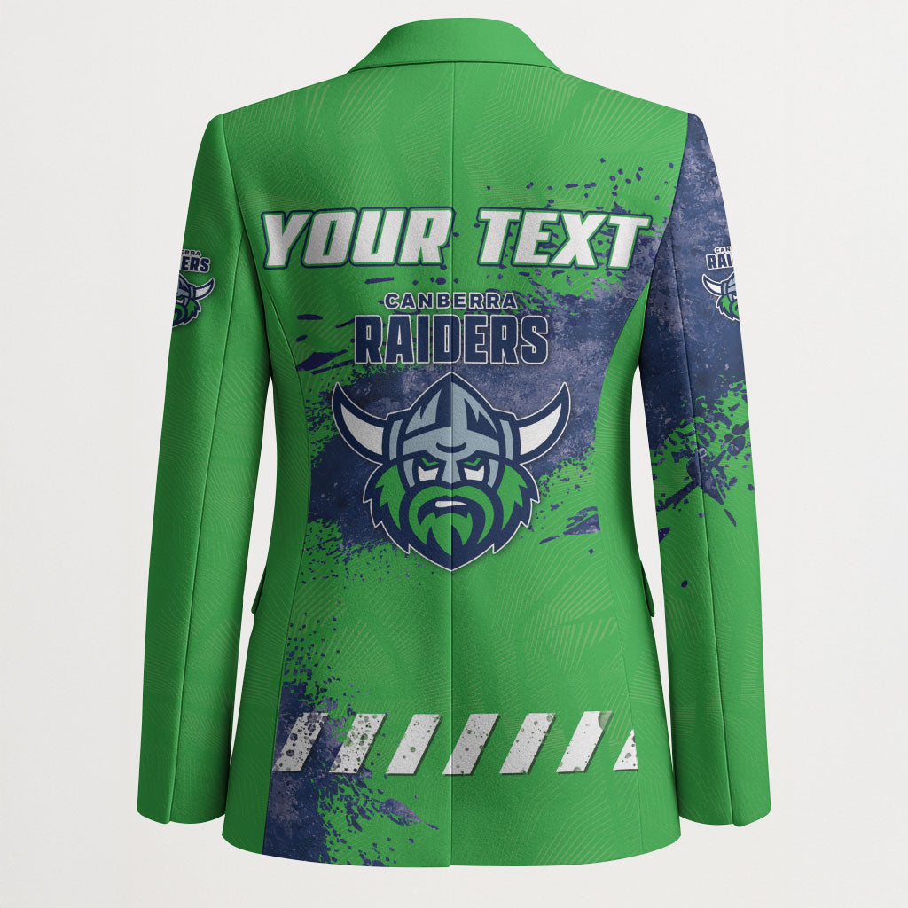 Personalised Canberra Raiders Rugby Blazer Viking Green Machine Mascot - Sporty Splash Art Style