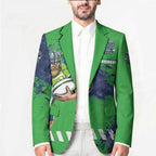 Personalised Canberra Raiders Rugby Blazer Viking Green Machine Mascot - Sporty Splash Art Style