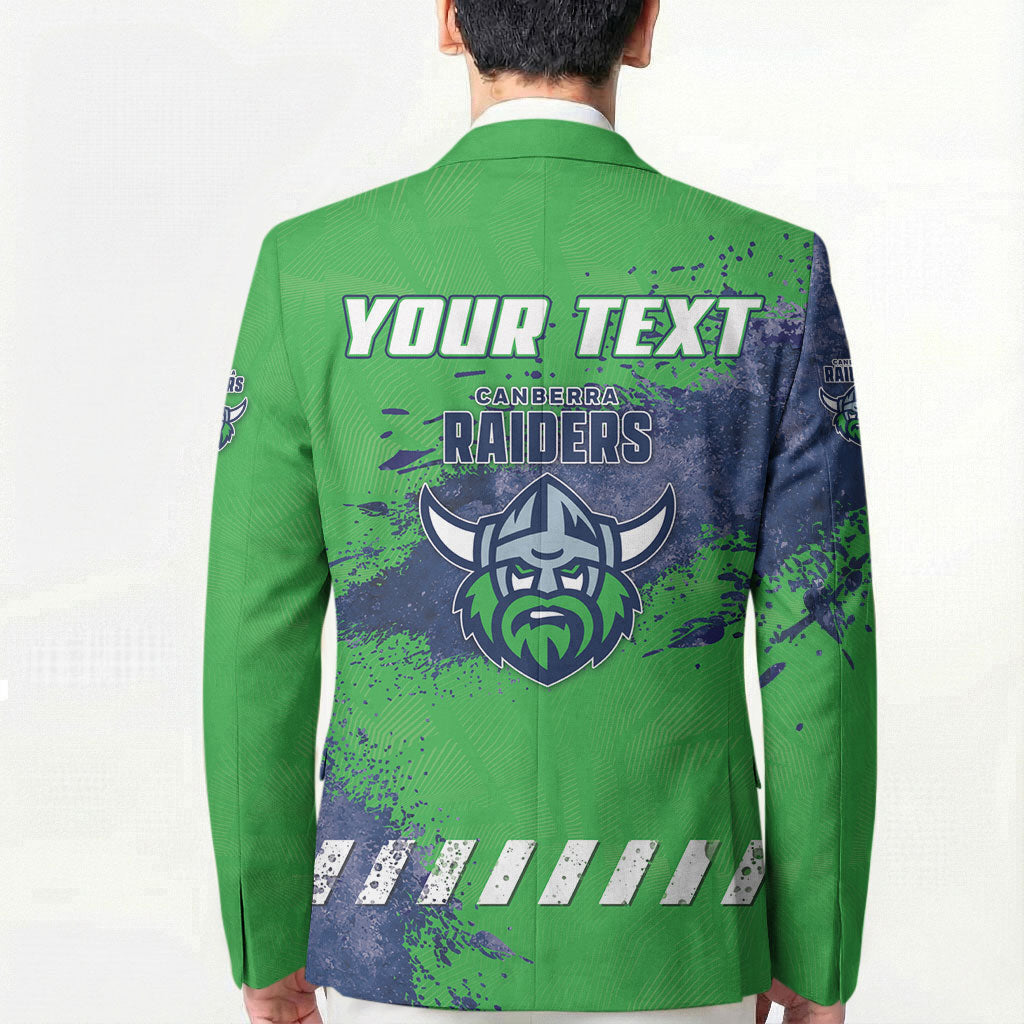 Personalised Canberra Raiders Rugby Blazer Viking Green Machine Mascot - Sporty Splash Art Style