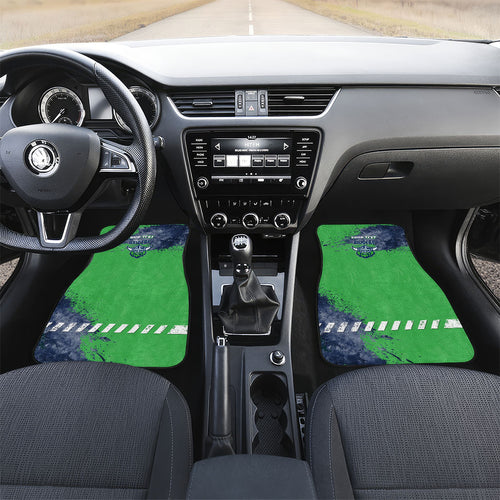 Personalised Canberra Raiders Rugby Car Mats Viking Green Machine Mascot - Sporty Splash Art Style