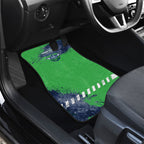 Personalised Canberra Raiders Rugby Car Mats Viking Green Machine Mascot - Sporty Splash Art Style