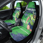 Personalised Canberra Raiders Rugby Car Seat Cover Viking Green Machine Mascot - Sporty Splash Art Style