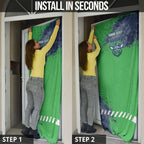 Personalised Canberra Raiders Rugby Door Cover Viking Green Machine Mascot - Sporty Splash Art Style