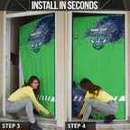 Personalised Canberra Raiders Rugby Door Cover Viking Green Machine Mascot - Sporty Splash Art Style