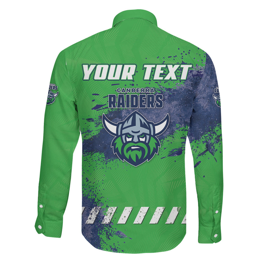 Personalised Canberra Raiders Rugby Family Matching Long Sleeve Bodycon Dress and Hawaiian Shirt Viking Green Machine Mascot - Sporty Splash Art Style
