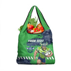 Personalised Canberra Raiders Rugby Grocery Bag Viking Green Machine Mascot - Sporty Splash Art Style