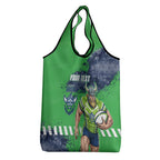 Personalised Canberra Raiders Rugby Grocery Bag Viking Green Machine Mascot - Sporty Splash Art Style