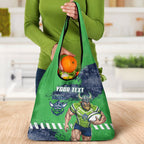 Personalised Canberra Raiders Rugby Grocery Bag Viking Green Machine Mascot - Sporty Splash Art Style