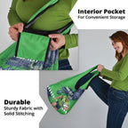 Personalised Canberra Raiders Rugby Grocery Bag Viking Green Machine Mascot - Sporty Splash Art Style