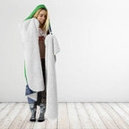 Personalised Canberra Raiders Rugby Hooded Blanket Viking Green Machine Mascot - Sporty Splash Art Style