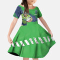 Personalised Canberra Raiders Rugby Kid Short Sleeve Dress Viking Green Machine Mascot - Sporty Splash Art Style