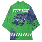 Personalised Canberra Raiders Rugby Kimono Viking Green Machine Mascot - Sporty Splash Art Style