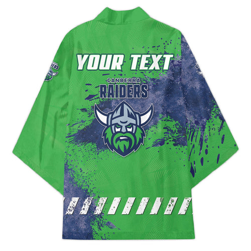Personalised Canberra Raiders Rugby Kimono Viking Green Machine Mascot - Sporty Splash Art Style
