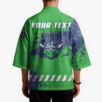 Personalised Canberra Raiders Rugby Kimono Viking Green Machine Mascot - Sporty Splash Art Style