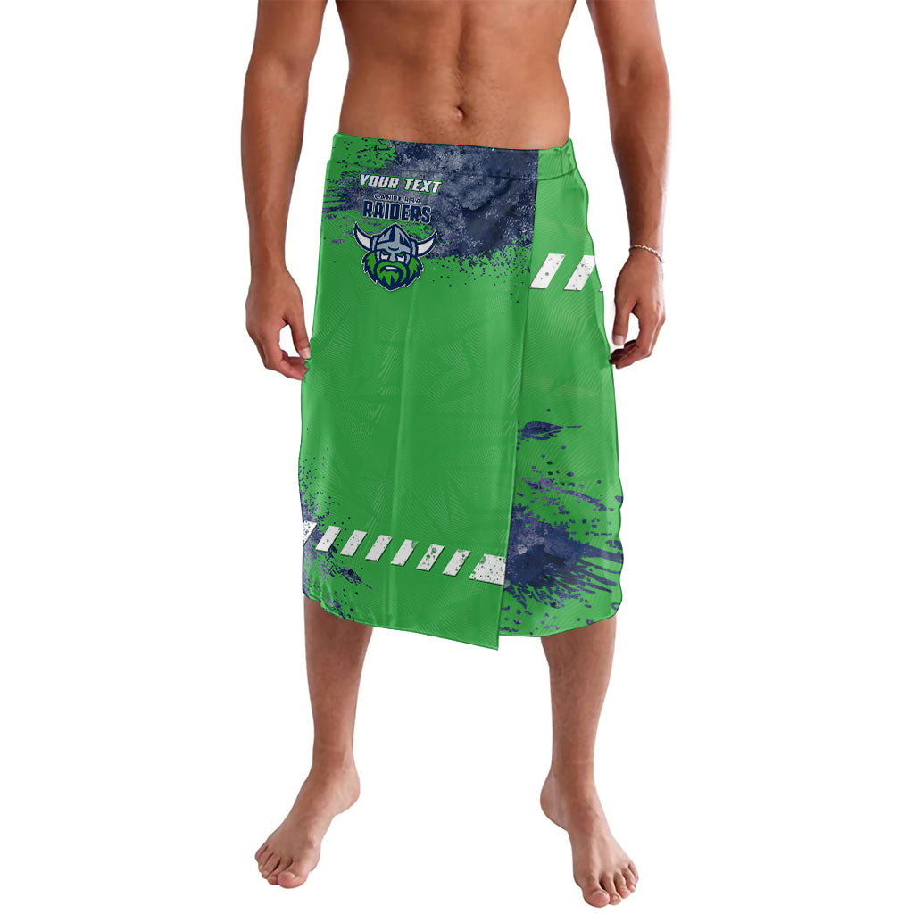 Personalised Canberra Raiders Rugby Lavalava Viking Green Machine Mascot - Sporty Splash Art Style