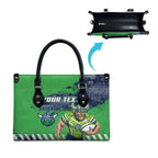 Personalised Canberra Raiders Rugby Leather Bag Viking Green Machine Mascot - Sporty Splash Art Style