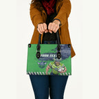Personalised Canberra Raiders Rugby Leather Bag Viking Green Machine Mascot - Sporty Splash Art Style
