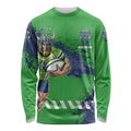 Personalised Canberra Raiders Rugby Long Sleeve Shirt Viking Green Machine Mascot - Sporty Splash Art Style