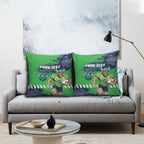 Personalised Canberra Raiders Rugby Pillow Cover Viking Green Machine Mascot - Sporty Splash Art Style