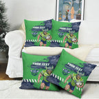Personalised Canberra Raiders Rugby Pillow Cover Viking Green Machine Mascot - Sporty Splash Art Style
