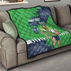 Personalised Canberra Raiders Rugby Quilt Viking Green Machine Mascot - Sporty Splash Art Style